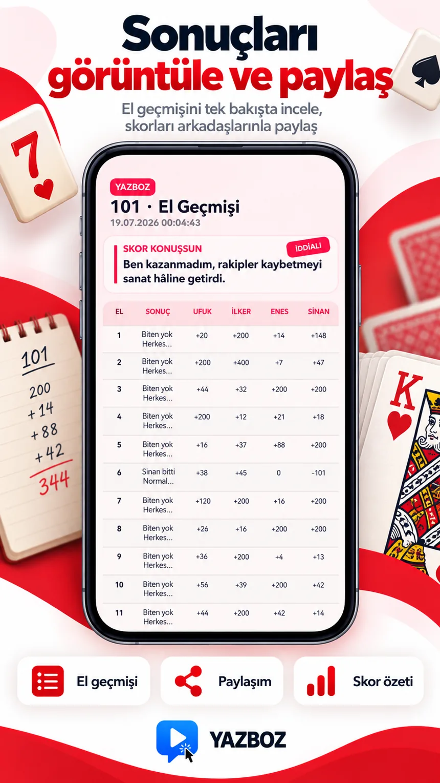 Kâğıt oyunları ekranı